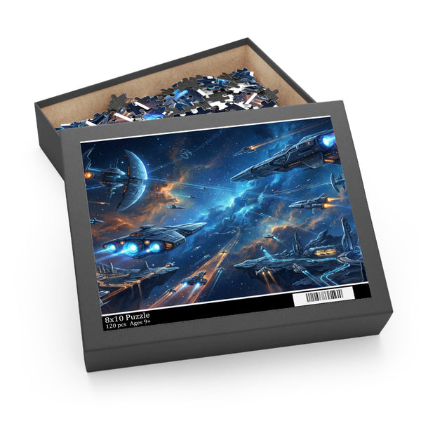 Space Fleet Battle Puzzle | Sci‑Fi Spaceships 500 Piece Jigsaw